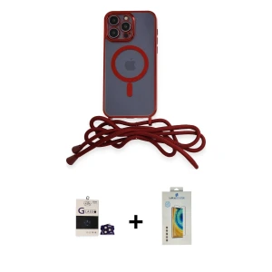 ieg™ iPhone 14 Pro Max Kılıf Eksen Özel Seri - Siyah Polymer Nano Ekran Koruyucu + Bilvis Titan Kamera Lens - DNMR