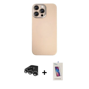 ieg™ iPhone 14 Pro Max Kılıf Eksen Prime - Siyah Joko 5D Cam + Raze Metal Kamera Lens - GS