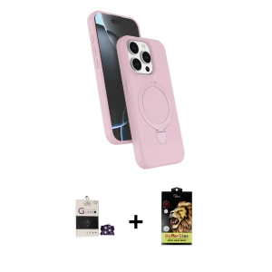 ieg™ iPhone 14 Pro Max Kılıf İz Işık Koleksiyonu - Siyah Buffer Cam Ekran Koruyucu + Bilvis Titan Kamera Lens - GS