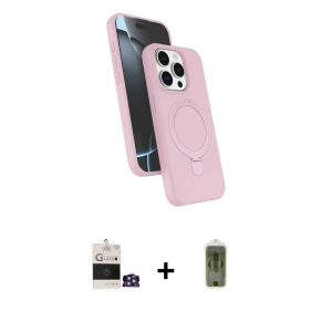 ieg™ iPhone 14 Pro Max Kılıf İz Işık Koleksiyonu - Siyah Joko Magic 5D Hayalet Cam + Bilvis Titan Kamera Lens - GS