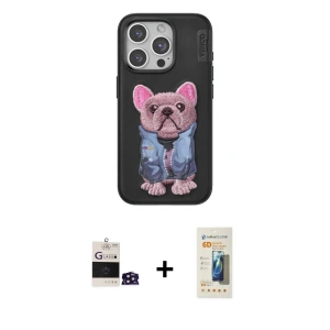 ieg™ iPhone 14 Pro Max Kılıf İz Minimal Koleksiyonu - Siyah 6D Mat Seramik Hayalet Nano Ekran Koruyucu + Bilvis Titan Kamera Lens - DNMR