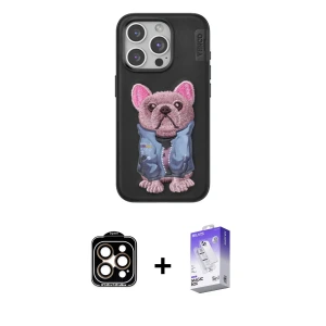 ieg™ iPhone 14 Pro Max Kılıf İz Minimal Koleksiyonu - Siyah Bilvis 5in1 3D Magic Cam Ekran Koruyucu + PVD Metal Kamera Lens - TU