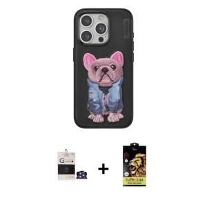 ieg™ iPhone 14 Pro Max Kılıf İz Minimal Koleksiyonu - Siyah Buffer Cam Ekran Koruyucu + Bilvis Titan Kamera Lens - GS