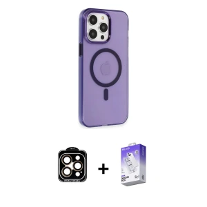 ieg™ iPhone 14 Pro Max Kılıf Kıvılcım Asil Özel Seri - Siyah Bilvis 5in1 3D Magic Cam Ekran Koruyucu + PVD Metal Kamera Lens - TU