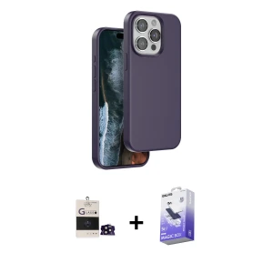 ieg™ iPhone 14 Pro Max Kılıf Kıvılcım Çizgi Serisi - Siyah Bilvis 5in1 5D Magic Hayalet Cam Ekran Koruyucu + Bilvis Titan Kamera Lens - SH