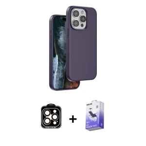 ieg™ iPhone 14 Pro Max Kılıf Kıvılcım Çizgi Serisi - Siyah Bilvis 5in1 5D Magic Hayalet Cam Ekran Koruyucu + PVD Metal Kamera Lens - TU