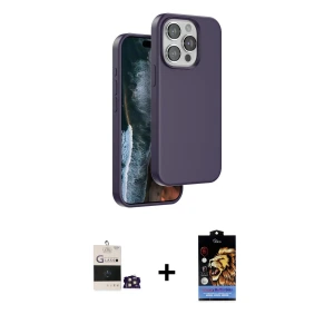 ieg™ iPhone 14 Pro Max Kılıf Kıvılcım Çizgi Serisi - Siyah Buffer Hayalet Cam Ekran Koruyucu + Bilvis Titan Kamera Lens - GD