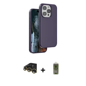 ieg™ iPhone 14 Pro Max Kılıf Kıvılcım Çizgi Serisi - Siyah Joko Magic 5D Hayalet Cam + Raze Metal Kamera Lens - GD