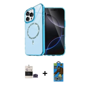 ieg™ iPhone 14 Pro Max Kılıf Kıvılcım Form Prime - Siyah 18D Cam Ekran Koruyucu + Bilvis Titan Kamera Lens - SH