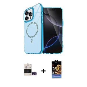 ieg™ iPhone 14 Pro Max Kılıf Kıvılcım Form Prime - Siyah Buffer Hayalet Cam Ekran Koruyucu + Bilvis Titan Kamera Lens - GS