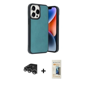 ieg™ iPhone 14 Pro Max Kılıf Kıvılcım Işık Serisi - Siyah 6D Mat Seramik Hayalet Nano Ekran Koruyucu + Raze Metal Kamera Lens - GS