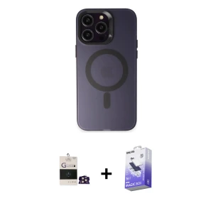 ieg™ iPhone 14 Pro Max Kılıf Kozmos Çizgi Prime - Siyah Bilvis 5in1 5D Magic Hayalet Cam Ekran Koruyucu + Bilvis Titan Kamera Lens - GD