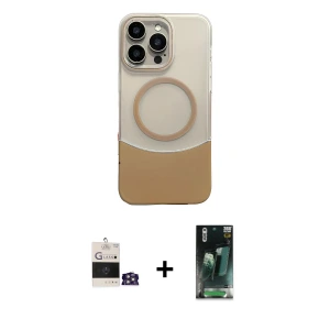 ieg™ iPhone 14 Pro Max Kılıf Kozmos Form Özel Seri - Şeffaf 360 Full Body Arka Koruyucu + Bilvis Titan Kamera Lens - GS