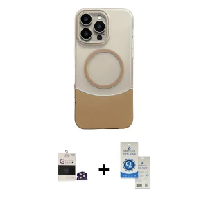 ieg™ iPhone 14 Pro Max Kılıf Kozmos Form Özel Seri - Şeffaf Royal Nano Ekran Koruyucu + Bilvis Titan Kamera Lens - GS