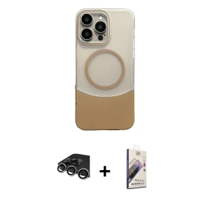 ieg™ iPhone 14 Pro Max Kılıf Kozmos Form Özel Seri - Siyah Bilvis 3D Mat Cam Ekran Koruyucu + Raze Metal Kamera Lens - GS