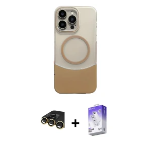 ieg™ iPhone 14 Pro Max Kılıf Kozmos Form Özel Seri - Siyah Bilvis 5in1 3D Magic Cam Ekran Koruyucu + Raze Metal Kamera Lens - GD