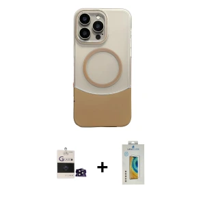 ieg™ iPhone 14 Pro Max Kılıf Kozmos Form Özel Seri - Siyah Polymer Nano Ekran Koruyucu + Bilvis Titan Kamera Lens - SH