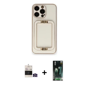 ieg™ iPhone 14 Pro Max Kılıf Kozmos Minimal Prime - Şeffaf 360 Full Body Arka Koruyucu + Bilvis Titan Kamera Lens - GS