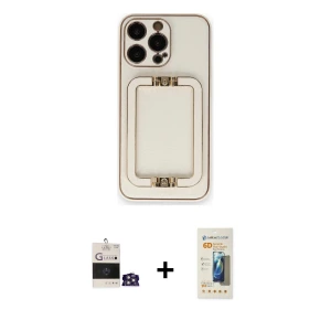 ieg™ iPhone 14 Pro Max Kılıf Kozmos Minimal Prime - Siyah 6D Mat Seramik Hayalet Nano Ekran Koruyucu + Bilvis Titan Kamera Lens - GS