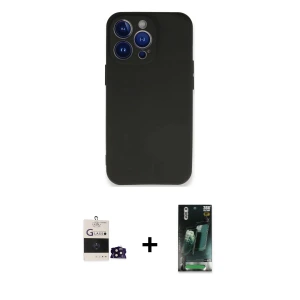 ieg™ iPhone 14 Pro Max Kılıf Kozmos Yansıma Özel Seri - Şeffaf 360 Full Body Arka Koruyucu + Bilvis Titan Kamera Lens - SH