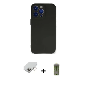 ieg™ iPhone 14 Pro Max Kılıf Kozmos Yansıma Özel Seri - Siyah Joko Magic 5D Hayalet Cam + Band Metal Kamera Lens - GD