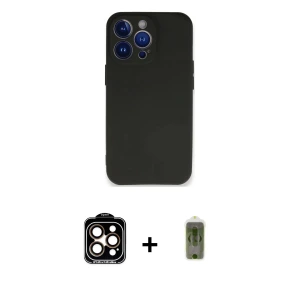 ieg™ iPhone 14 Pro Max Kılıf Kozmos Yansıma Özel Seri - Siyah Joko Magic 5D Hayalet Cam + PVD Metal Kamera Lens - TU