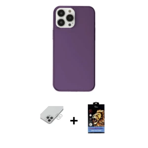 ieg™ iPhone 14 Pro Max Kılıf Kutup Doku Koleksiyonu - Siyah Buffer Hayalet Cam Ekran Koruyucu + Band Metal Kamera Lens - GS