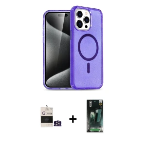 ieg™ iPhone 14 Pro Max Kılıf Nova Asil Prime - Şeffaf 360 Full Body Arka Koruyucu + Bilvis Titan Kamera Lens - GS