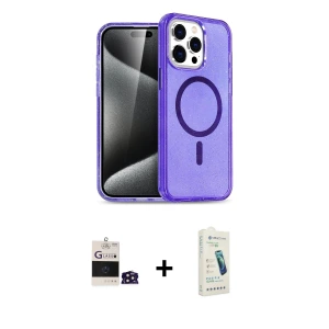 ieg™ iPhone 14 Pro Max Kılıf Nova Asil Prime - Şeffaf Pasifik Cam Ekran Koruyucu + Bilvis Titan Kamera Lens - DNMR