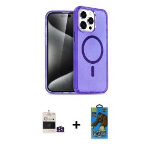 ieg™ iPhone 14 Pro Max Kılıf Nova Asil Prime - Siyah 18D Cam Ekran Koruyucu + Bilvis Titan Kamera Lens - GS