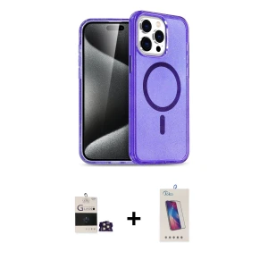 ieg™ iPhone 14 Pro Max Kılıf Nova Asil Prime - Siyah Joko 5D Cam + Bilvis Titan Kamera Lens - GD