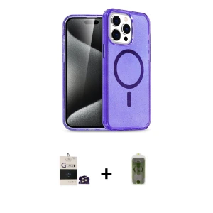 ieg™ iPhone 14 Pro Max Kılıf Nova Asil Prime - Siyah Joko Magic 5D Hayalet Cam + Bilvis Titan Kamera Lens - GD