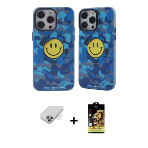 ieg™ iPhone 14 Pro Max Kılıf Nova Doku Koleksiyonu - Siyah Buffer Cam Ekran Koruyucu + Band Metal Kamera Lens - GS