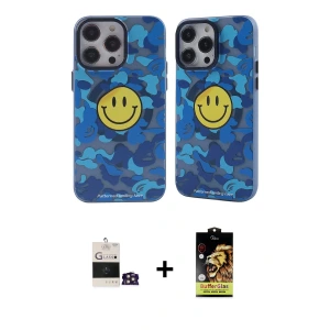 ieg™ iPhone 14 Pro Max Kılıf Nova Doku Koleksiyonu - Siyah Buffer Cam Ekran Koruyucu + Bilvis Titan Kamera Lens - GD