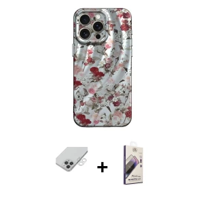ieg™ iPhone 14 Pro Max Kılıf Nova Doku Prime - Siyah Bilvis 3D Mat Cam Ekran Koruyucu + Band Metal Kamera Lens - GS
