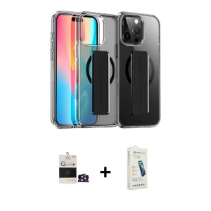 ieg™ iPhone 14 Pro Max Kılıf Nova Işık Koleksiyonu - Şeffaf Pasifik Cam Ekran Koruyucu + Bilvis Titan Kamera Lens - GD