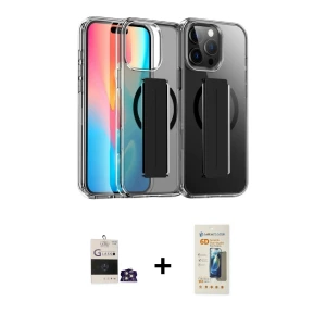 ieg™ iPhone 14 Pro Max Kılıf Nova Işık Koleksiyonu - Siyah 6D Mat Seramik Hayalet Nano Ekran Koruyucu + Bilvis Titan Kamera Lens - GS