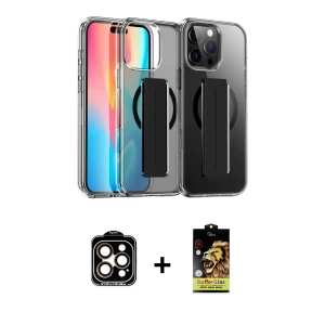 ieg™ iPhone 14 Pro Max Kılıf Nova Işık Koleksiyonu - Siyah Buffer Cam Ekran Koruyucu + PVD Metal Kamera Lens - TU