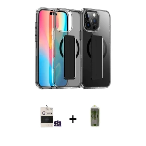 ieg™ iPhone 14 Pro Max Kılıf Nova Işık Koleksiyonu - Siyah Joko Magic 5D Hayalet Cam + Bilvis Titan Kamera Lens - GS