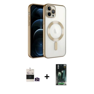 ieg™ iPhone 14 Pro Max Kılıf Nova Işık Özel Seri - Siyah 360 Mat Full Body Arka Koruyucu + Bilvis Titan Kamera Lens - GD