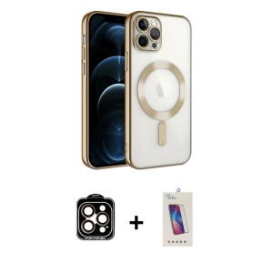 ieg™ iPhone 14 Pro Max Kılıf Nova Işık Özel Seri - Siyah Joko 5D Cam + PVD Metal Kamera Lens - TU