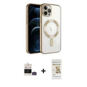 ieg™ iPhone 14 Pro Max Kılıf Nova Işık Özel Seri - Siyah Mat Seramik Nano Ekran Koruyucu + Bilvis Titan Kamera Lens - GS