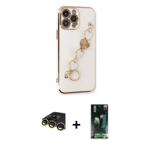 ieg™ iPhone 14 Pro Max Kılıf Nova Işık Prime - Şeffaf 360 Full Body Arka Koruyucu + Raze Metal Kamera Lens - GD