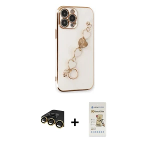 ieg™ iPhone 14 Pro Max Kılıf Nova Işık Prime - Siyah Mat Seramik Nano Ekran Koruyucu + Raze Metal Kamera Lens - GD