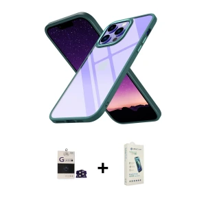 ieg™ iPhone 14 Pro Max Kılıf Nova Işık Serisi - Şeffaf Pasifik Cam Ekran Koruyucu + Bilvis Titan Kamera Lens - DNMR