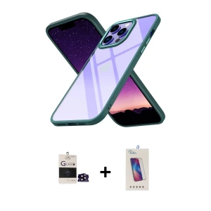 ieg™ iPhone 14 Pro Max Kılıf Nova Işık Serisi - Siyah Joko 5D Cam + Bilvis Titan Kamera Lens - SH