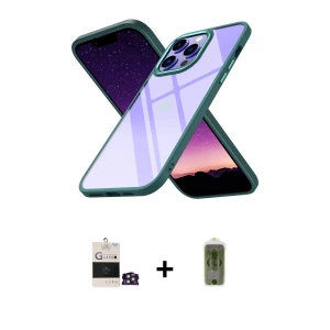 ieg™ iPhone 14 Pro Max Kılıf Nova Işık Serisi - Siyah Joko Magic 5D Hayalet Cam + Bilvis Titan Kamera Lens - GD