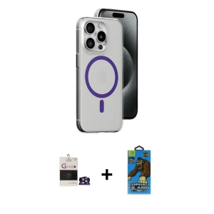 ieg™ iPhone 14 Pro Max Kılıf Odak Form Özel Seri - Siyah 18D Cam Ekran Koruyucu + Bilvis Titan Kamera Lens - GS