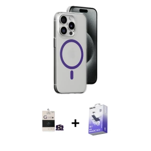 ieg™ iPhone 14 Pro Max Kılıf Odak Form Özel Seri - Siyah Bilvis 5in1 5D Magic Hayalet Cam Ekran Koruyucu + Bilvis Titan Kamera Lens - GD