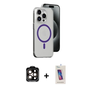 ieg™ iPhone 14 Pro Max Kılıf Odak Form Özel Seri - Siyah Joko 5D Cam + PVD Metal Kamera Lens - TU